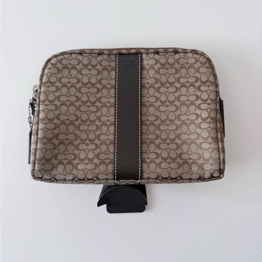 Coach Brown Monogram Toiletry Bag